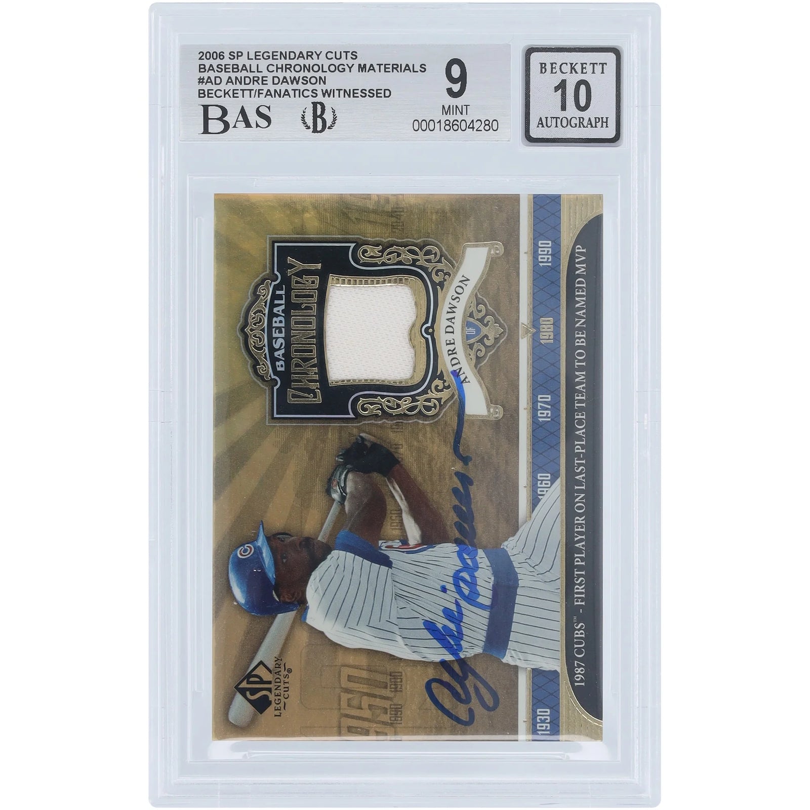 Andre Dawson Signed 2006 Upper Deck SP Legendary Cuts Card | Cubs