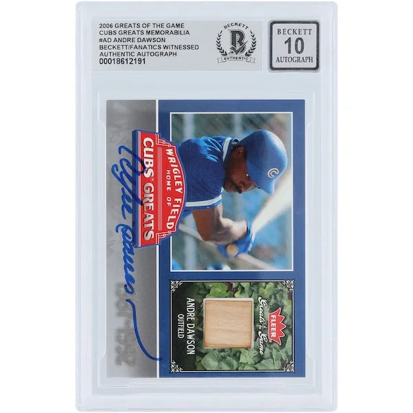 Andre Dawson Signed 2006 Fleer Greats of the Game Card | Graded 10