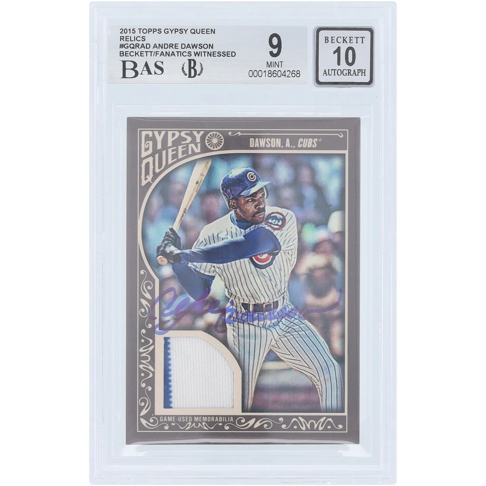 Andre Dawson Signed 2015 Topps GQ Relic Card | Beckett Authenticated