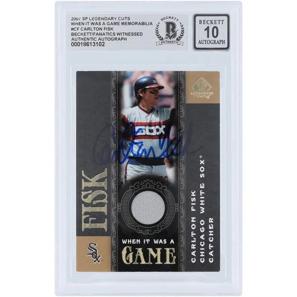 Carlton Fisk Signed 2007 Upper Deck SP Legendary Cuts Card | Graded 10