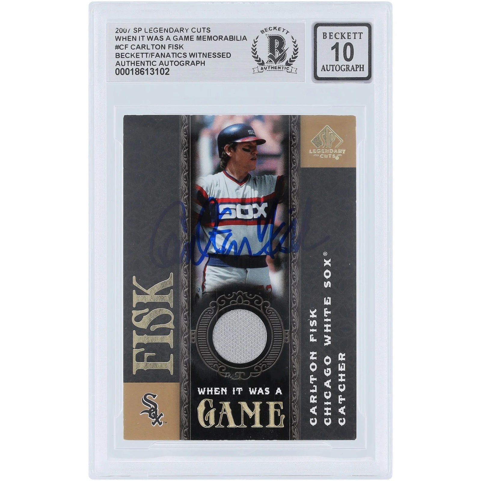 Carlton Fisk Signed 2007 Upper Deck SP Legendary Cuts Card | Graded 10