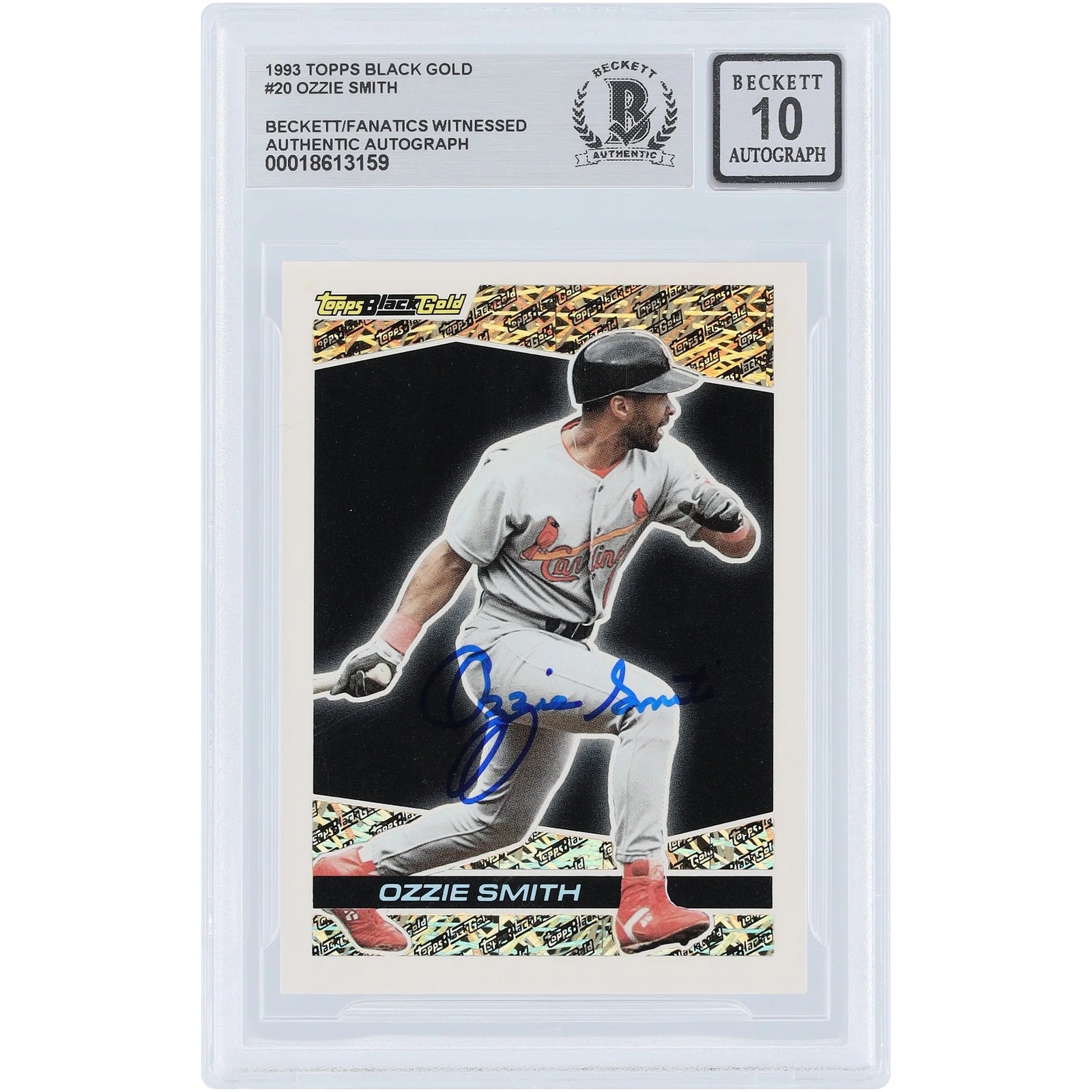 Ozzie Smith Signed 1993 Topps Black Gold #20 | Graded 10