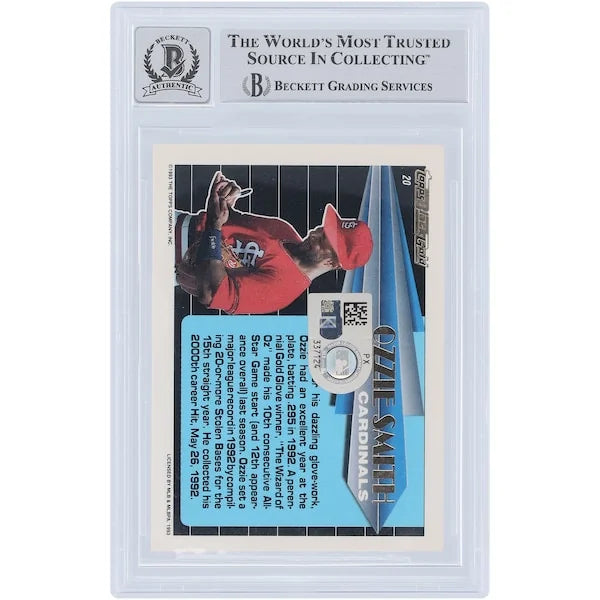 Ozzie Smith Signed 1993 Topps Black Gold #20 Card | Beckett Authenticated