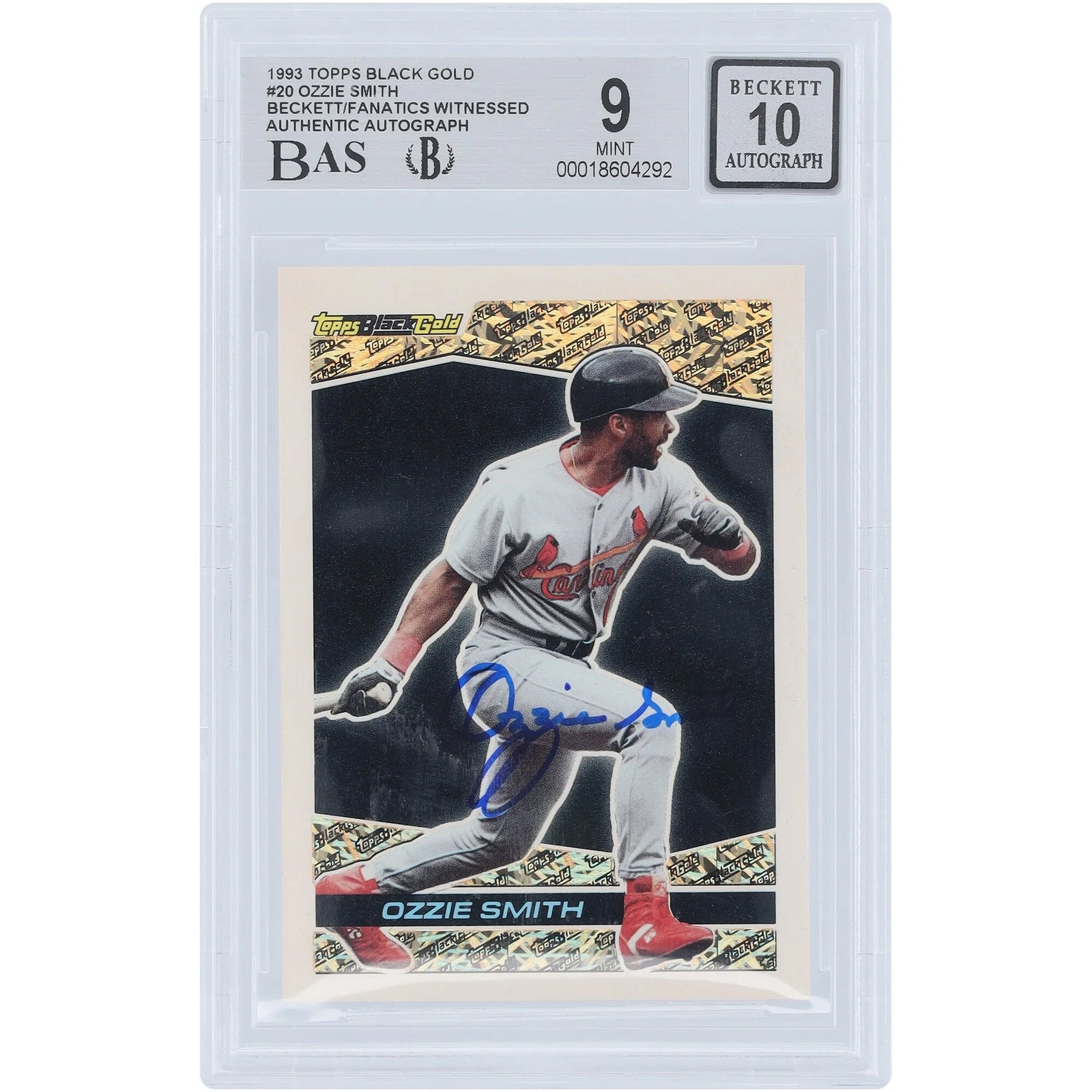 Ozzie Smith Signed 1993 Topps Black Gold #20 Card | Beckett Authenticated