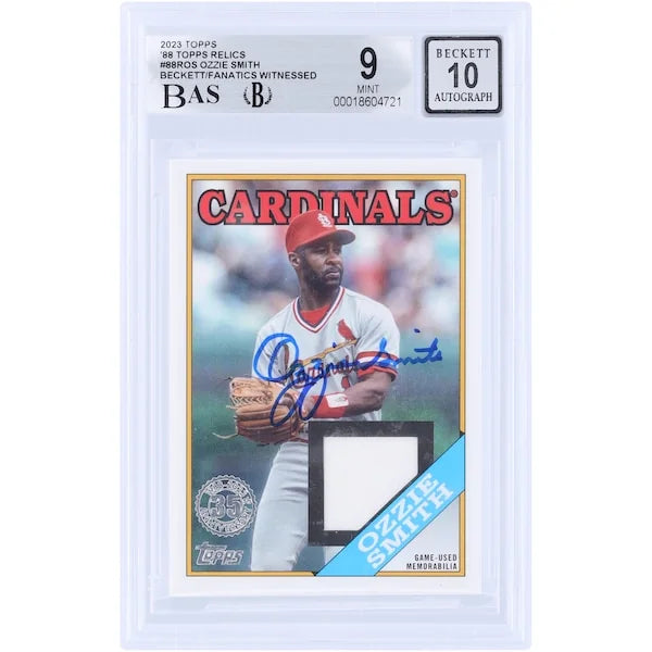Ozzie Smith Signed 2023 Topps Series One GU Relic Card #88R-OS | Beckett Authenticated 9/1