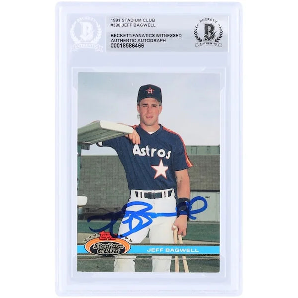Jeff Bagwell Signed 1991 Topps Stadium Club #388 | Rookie Card