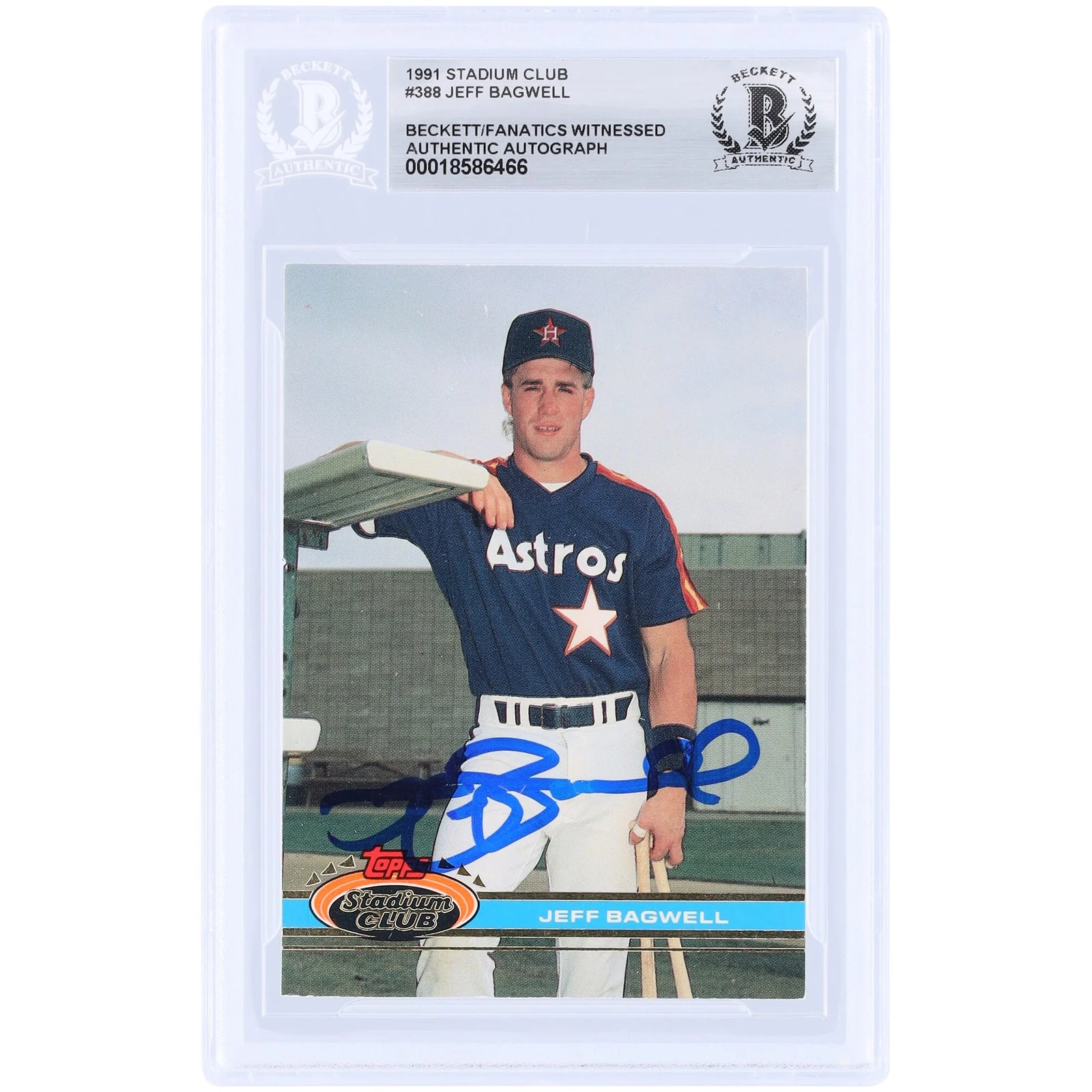 Jeff Bagwell Signed 1991 Topps Stadium Club #388 | Rookie Card