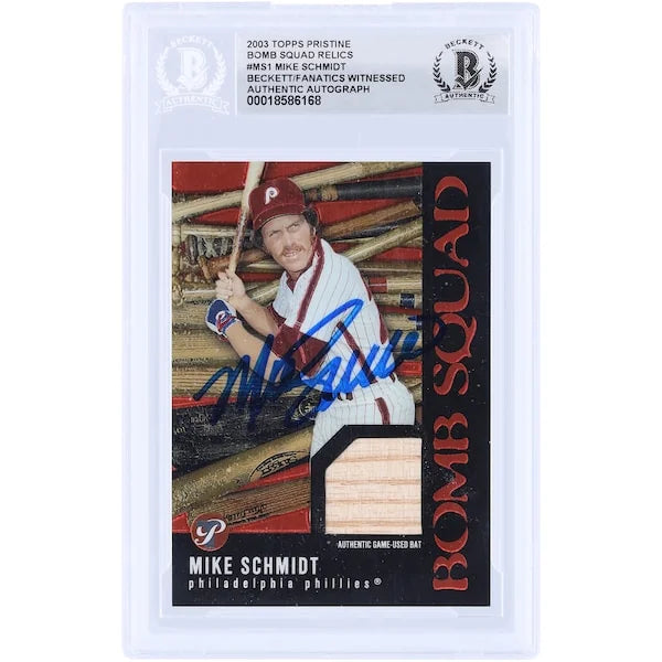 Mike Schmidt Signed 2003 Topps Pristine Bomb Squad Relic Card | Beckett Authenticated