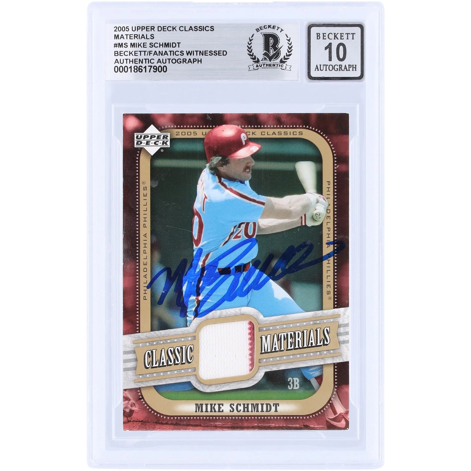 Mike Schmidt Signed 2005 Upper Deck Classics Card | Beckett Graded 10