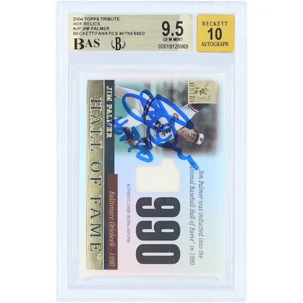 Jim Palmer Signed 2004 Topps Tribute HOF Cut Card | Graded 9.5
