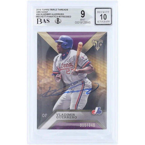 Vladimir Guerrero Signed 2016 Topps Triple Threads Amethyst #30 Card | Beckett Authenticat