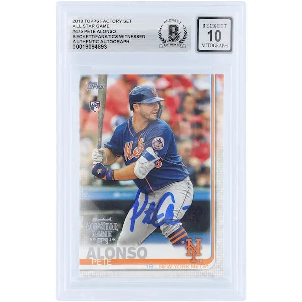 Pete Alonso Signed 2019 Topps All Star Game Rookie #475 Card | Beckett 10