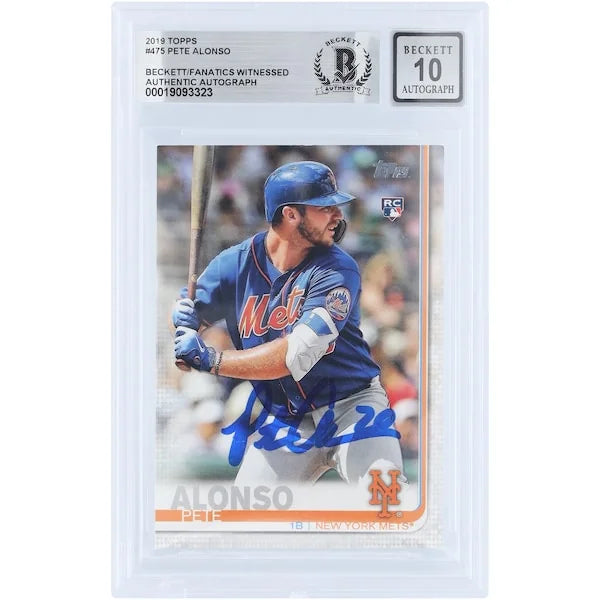 Pete Alonso Signed 2019 Topps Rookie Card #475 | Beckett Graded 10