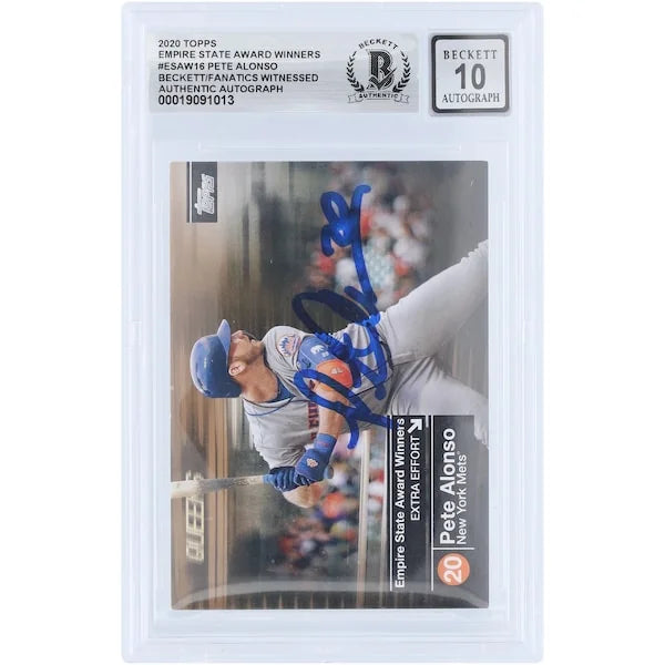 Pete Alonso Signed 2020 Topps Empire State Award Winners Card | Graded 10