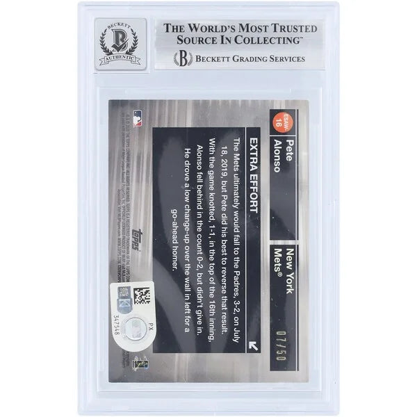 Pete Alonso Signed 2020 Topps Empire State Award Winners Card | Graded 10