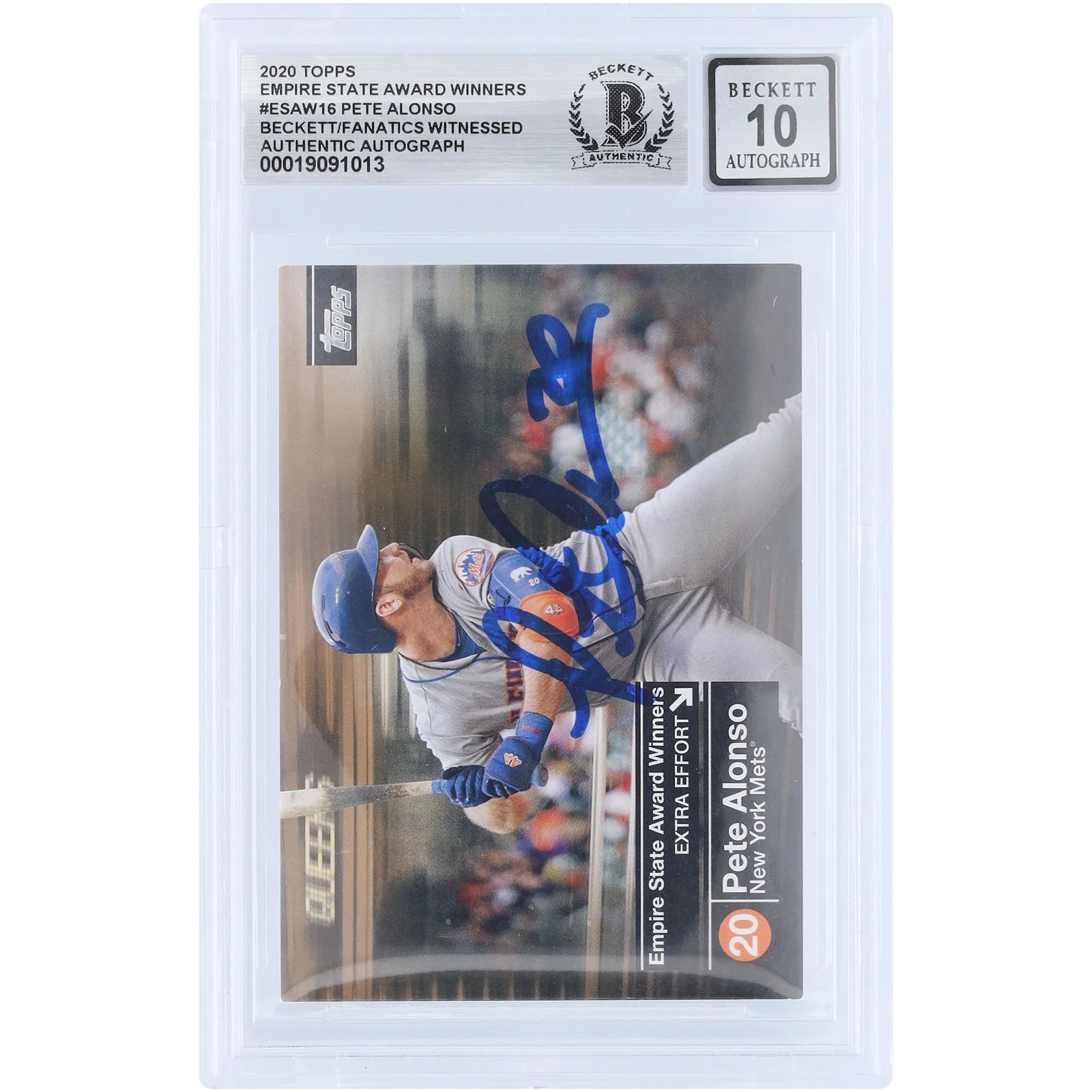 Pete Alonso Signed 2020 Topps Empire State Award Winners Card | Graded 10
