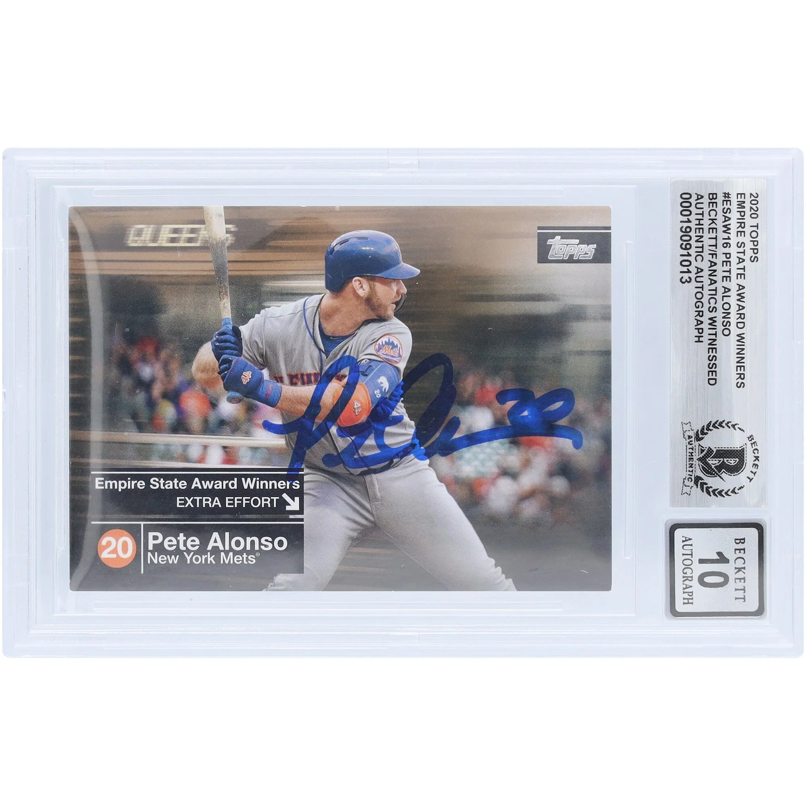 Pete Alonso Signed 2020 Topps Empire State Award Winners Card | Graded 10