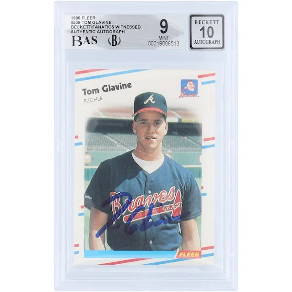 Tom Glavine Signed 1988 Fleer #539 Rookie Card | Beckett Authenticated