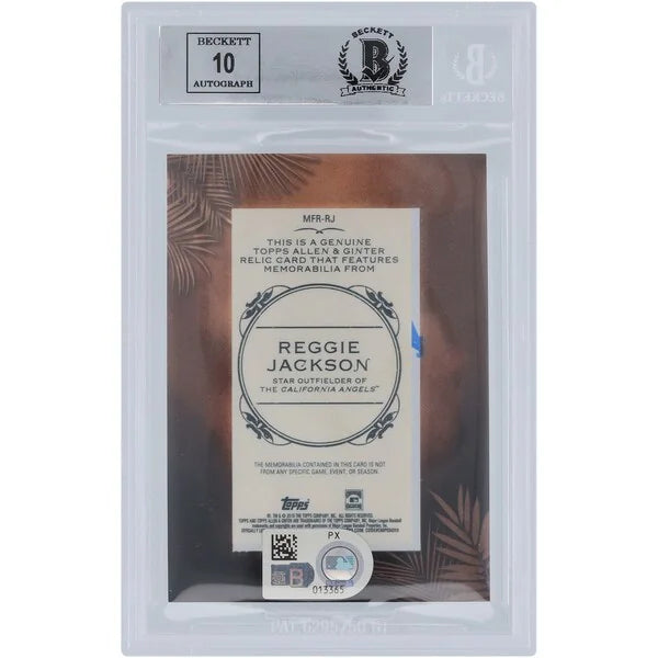 Reggie Jackson Signed 2019 Topps Allen & Ginter Mini Framed Jersey Relic Card | Beckett Au