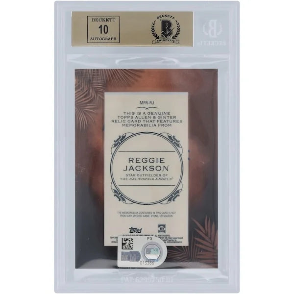 Reggie Jackson Signed 2019 Topps Allen & Ginter Mini Framed Jersey Relic Card | Beckett 9.