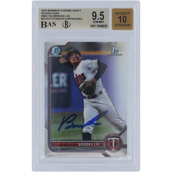 Brooks Lee Signed 2022 Bowman Chrome Draft Refractor #BDC-153 | BGS 9.5