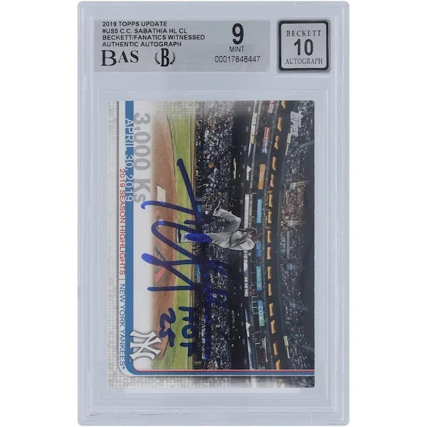 CC Sabathia Signed 2019 Topps Update #US5 Card | Graded 9