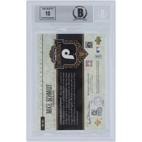 Mike Schmidt Signed 2006 Upper Deck SP Legendary Cuts Card | Graded 9