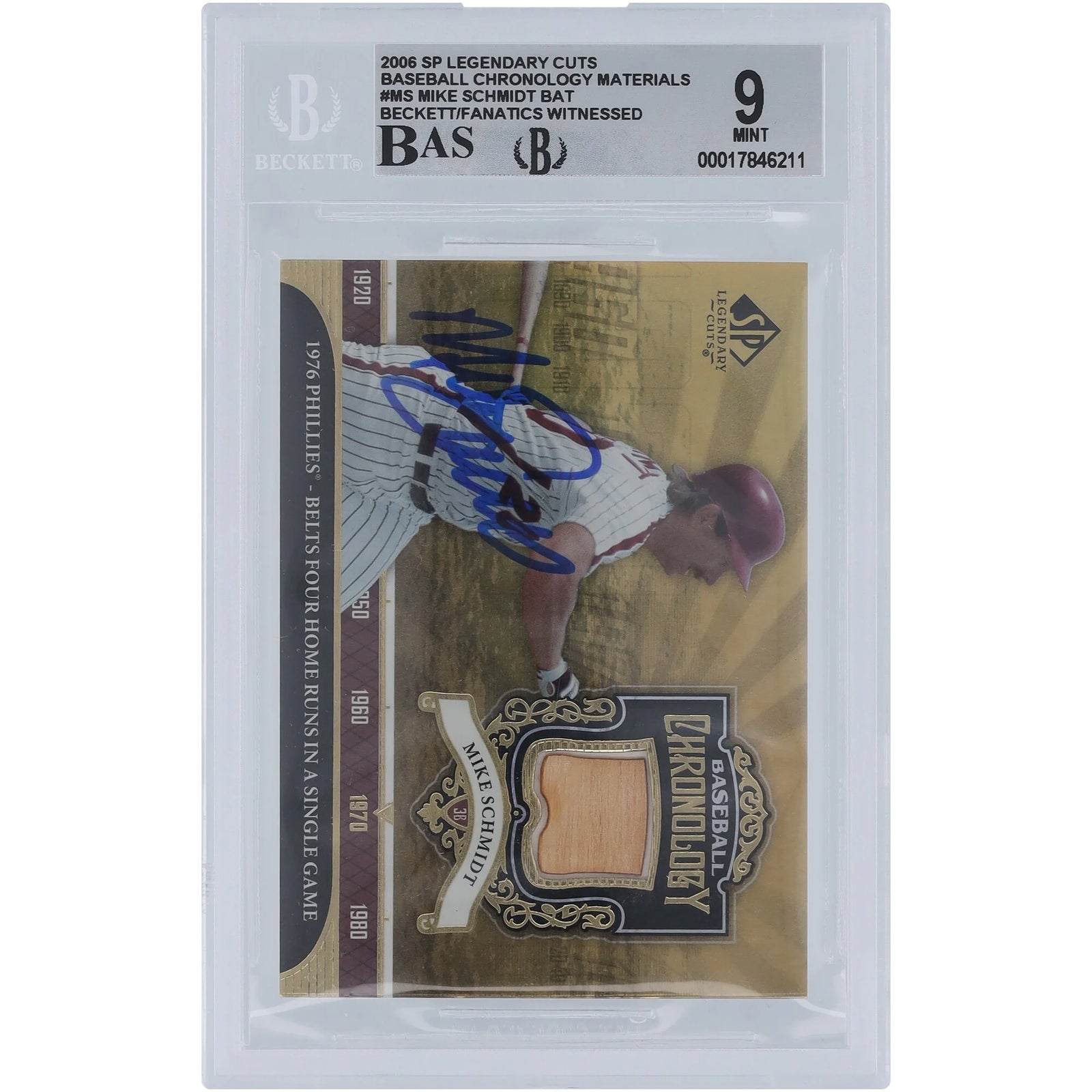 Mike Schmidt Signed 2006 Upper Deck SP Legendary Cuts Card | Graded 9