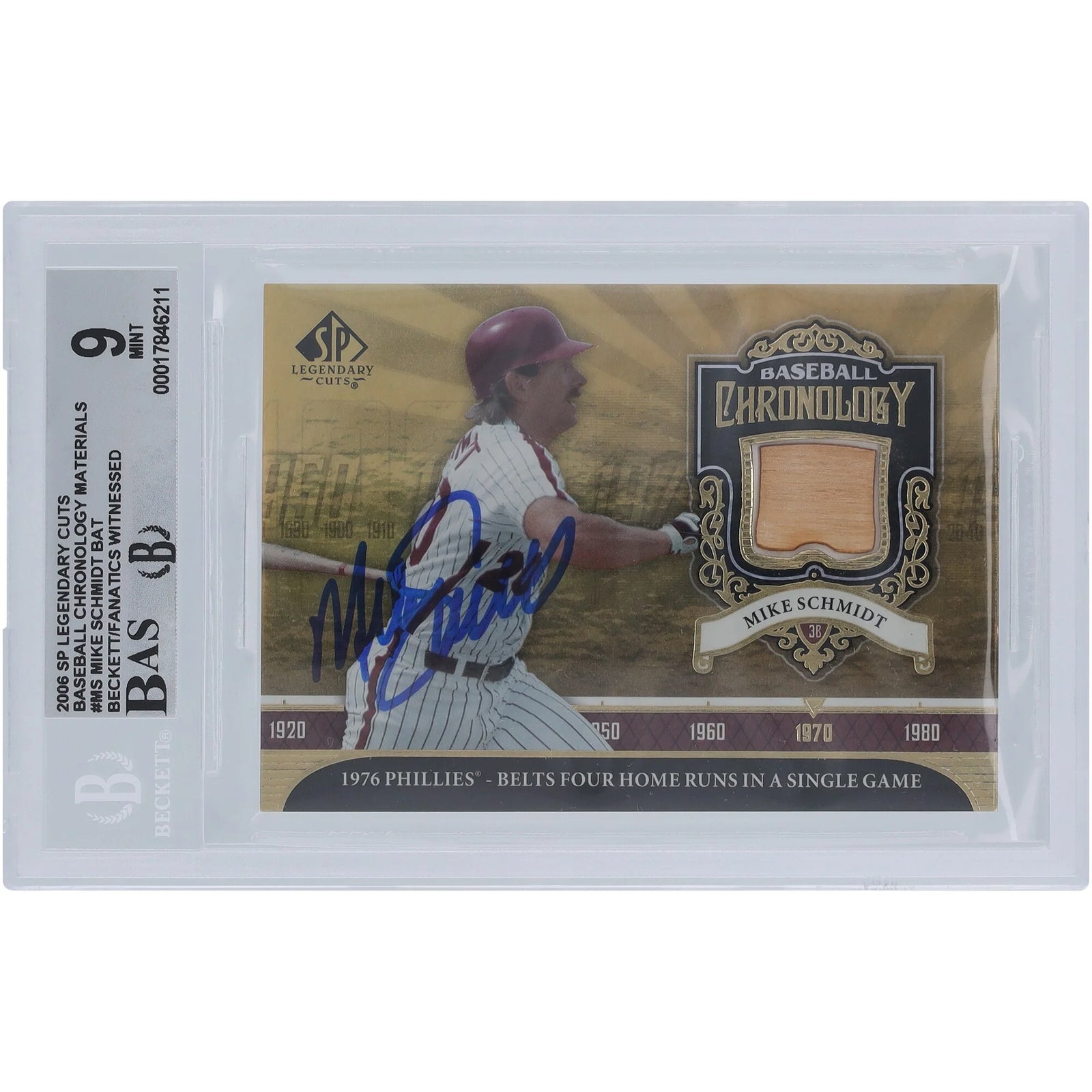 Mike Schmidt Signed 2006 Upper Deck SP Legendary Cuts Card | Graded 9