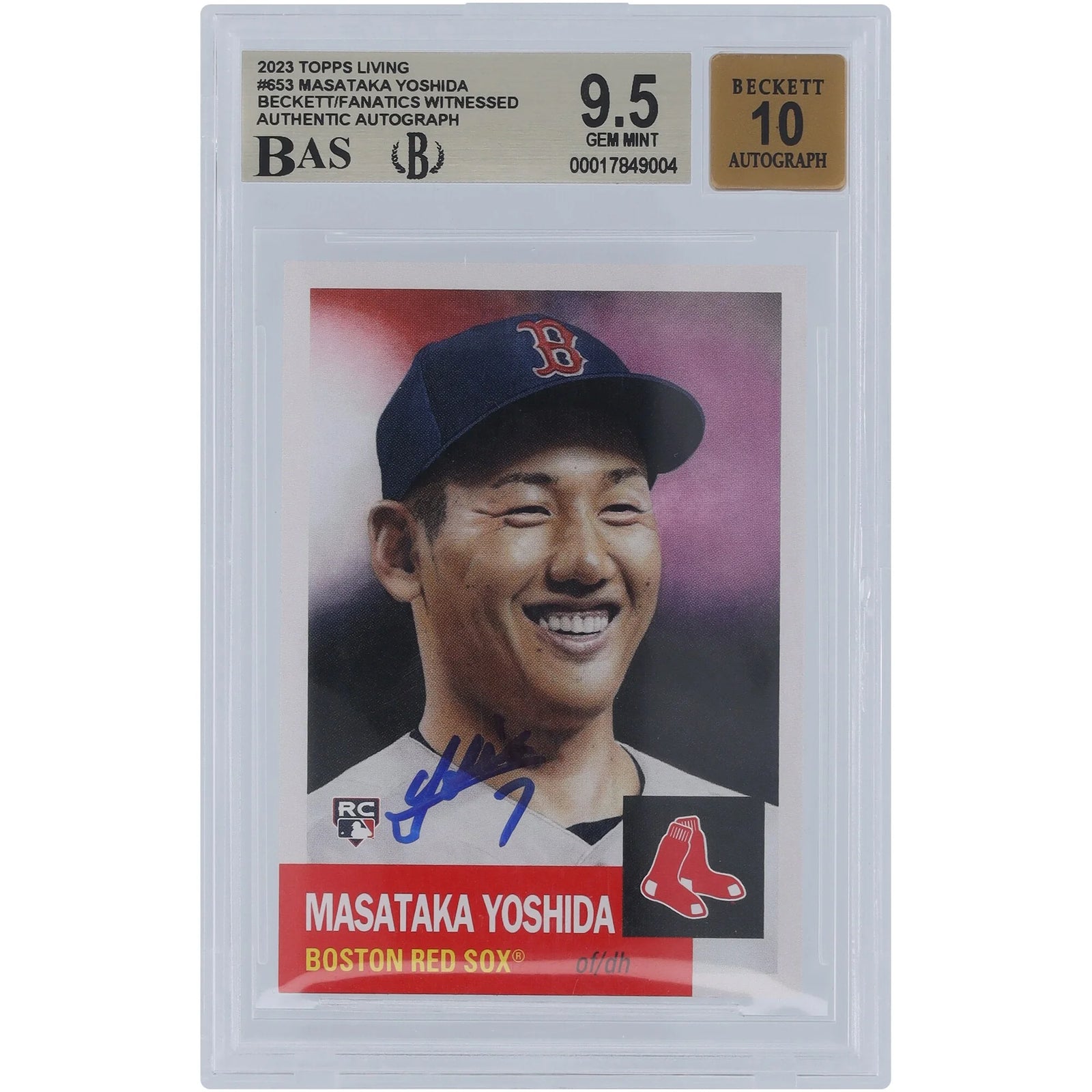 Masataka Yoshida Signed 2023 Topps Living #653 | Graded 9.5 Rookie Card