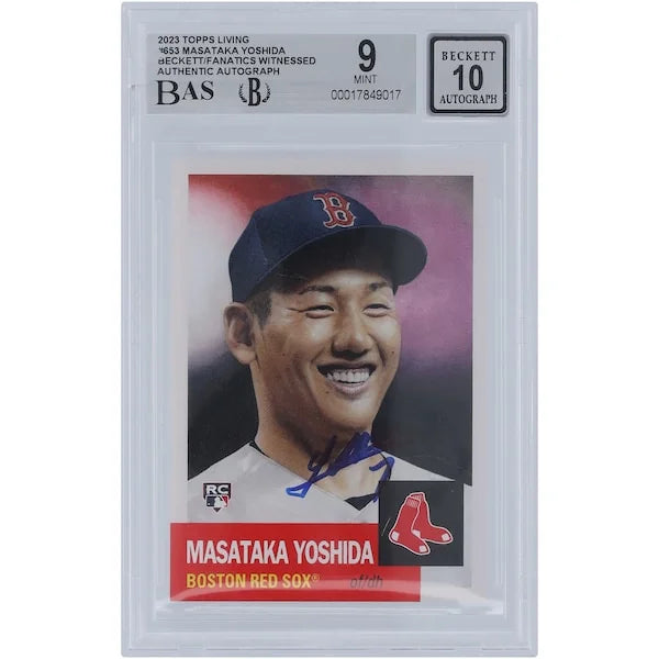 Masataka Yoshida Signed 2023 Topps Living #653 Rookie Card | Beckett Authenticated 9