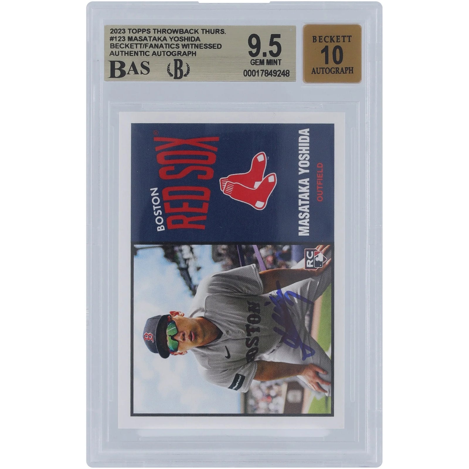 Masataka Yoshida Signed 2023 Topps Throwback Thursday #123 Rookie Card | Graded 9.5