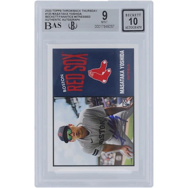 Masataka Yoshida Signed 2023 Topps Throwback Thursday #123 | Graded 9