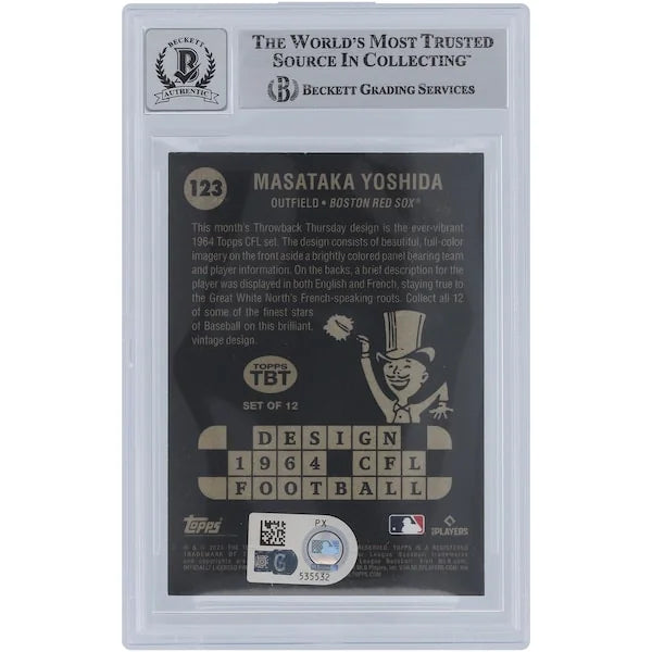 Masataka Yoshida Signed 2023 Topps Throwback Thursday #123 | Graded 9