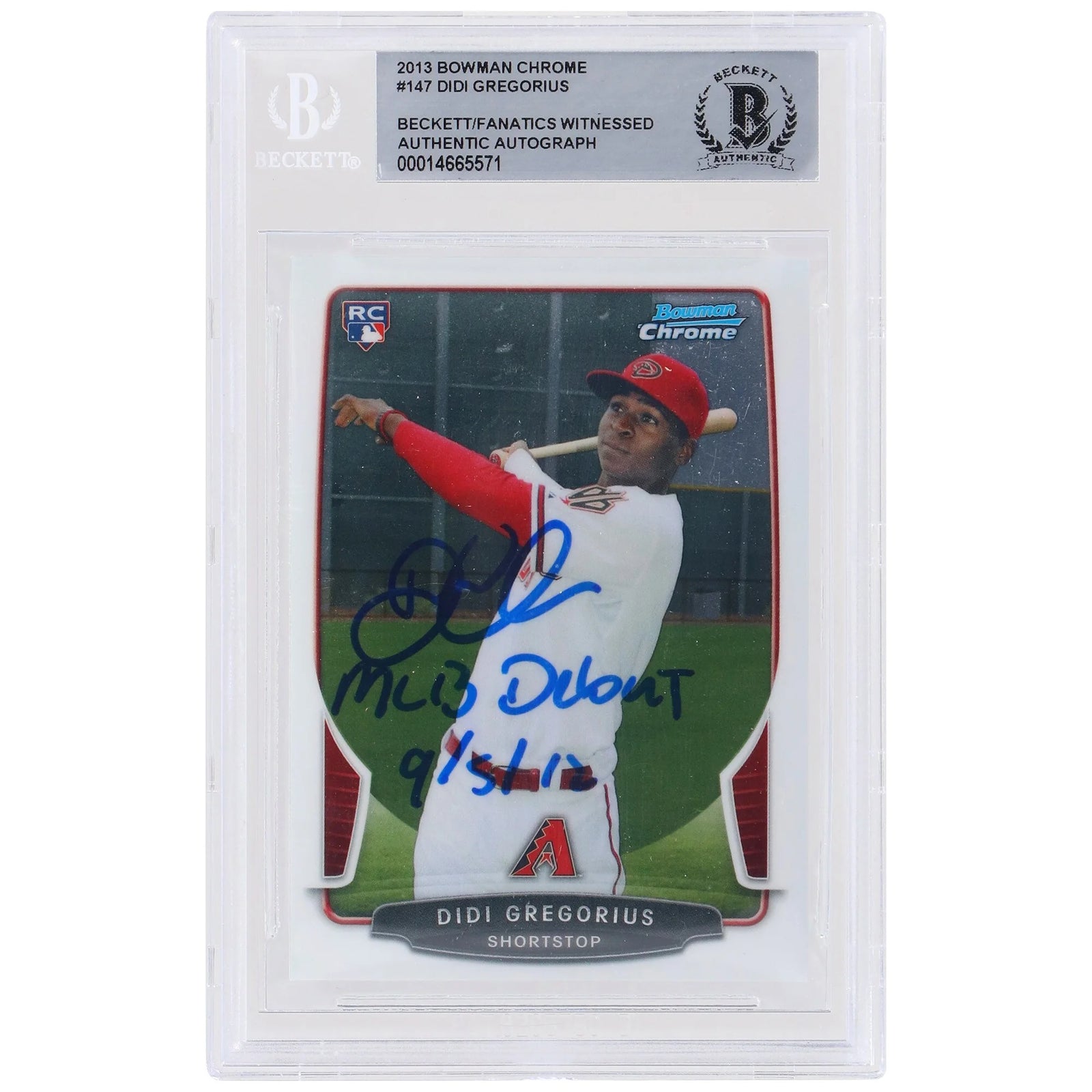 Didi Gregorius Signed 2013 Bowman Chrome #147 Rookie Card | MLB Debut Inscription