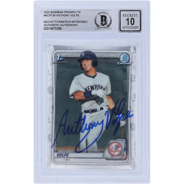Anthony Volpe Signed 2020 Bowman Chrome Prospects #BCP-139 | BGS 10