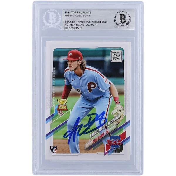 Alec Bohm Signed 2021 Topps Update #US250 Rookie Card | Beckett Authenticated