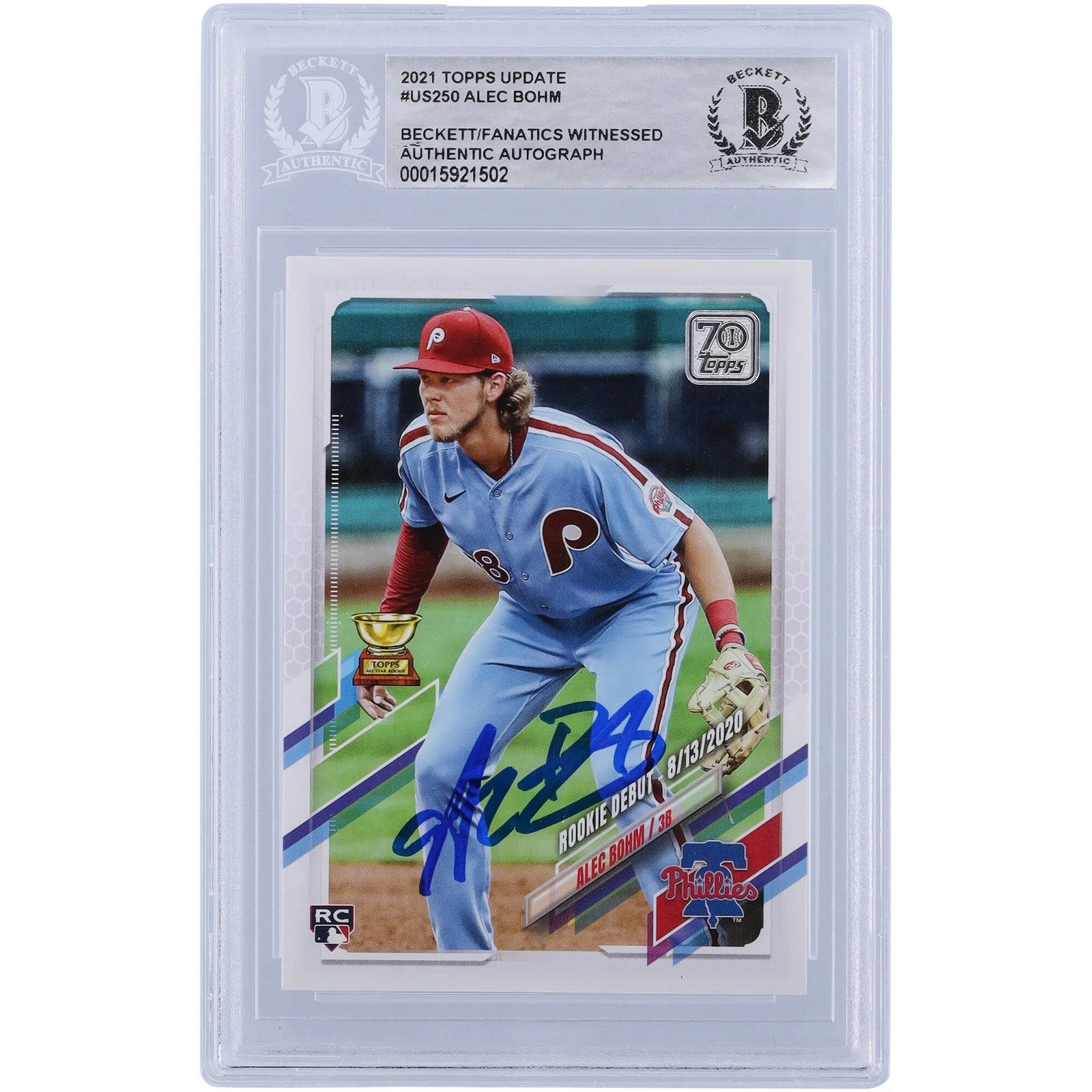 Alec Bohm Signed 2021 Topps Update #US250 Rookie Card | Beckett Authenticated