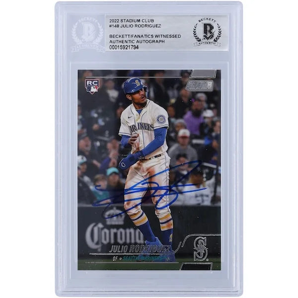 Julio Rodriguez Signed 2022 Topps Stadium Club #148 | Beckett Authenticated Rookie Card