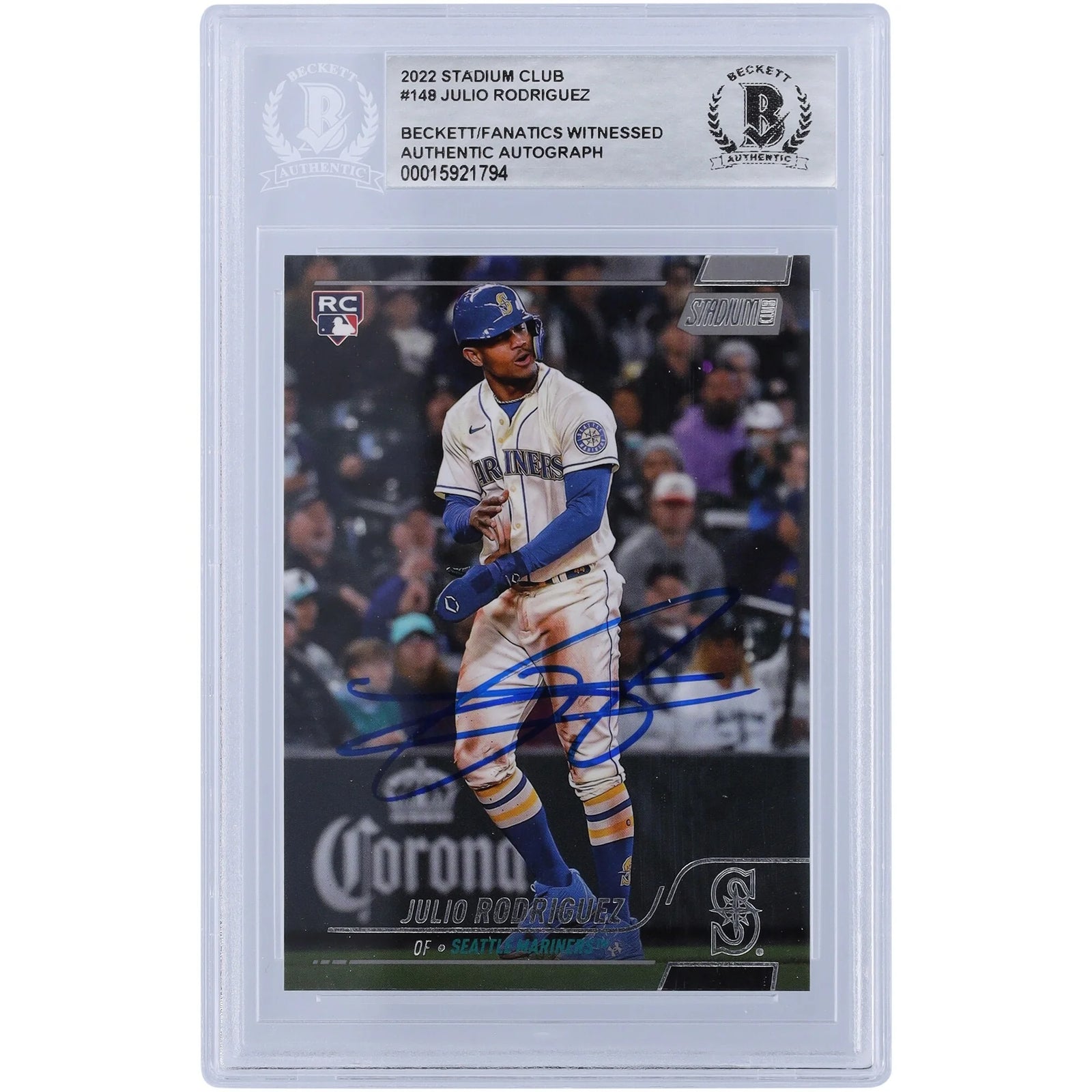 Julio Rodriguez Signed 2022 Topps Stadium Club #148 | Beckett Authenticated Rookie Card