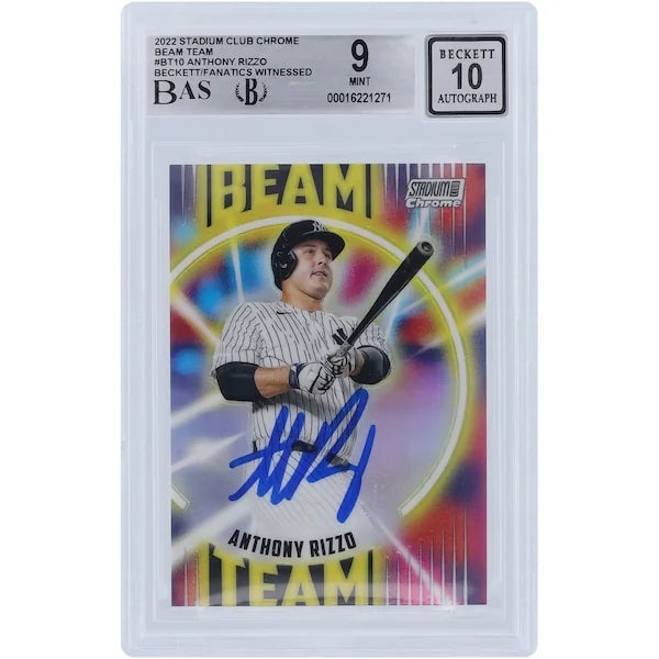Anthony Rizzo Signed 2022 Topps Stadium Club Chrome Card | Beckett 9