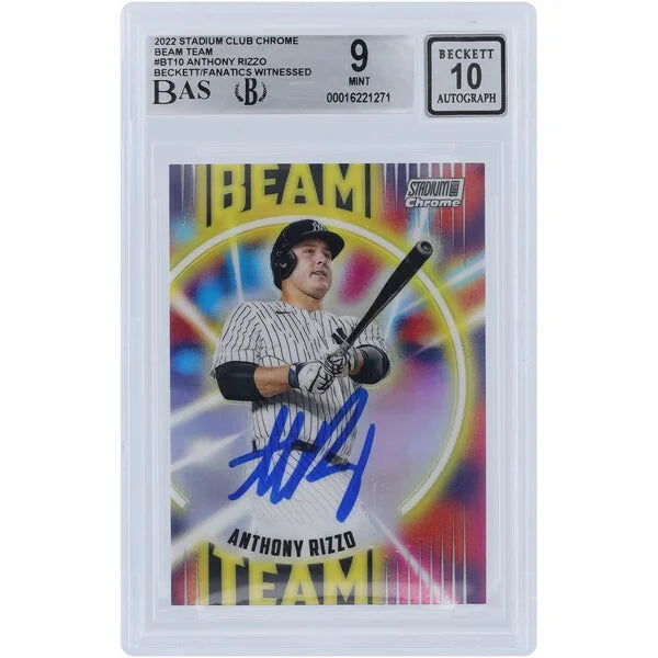 Anthony Rizzo Signed 2022 Topps Stadium Club Chrome Card | Beckett 9