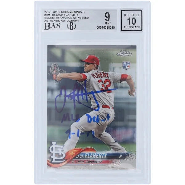 Jack Flaherty Signed 2018 Topps Chrome Update Rookie Card | MLB Debut Inscription