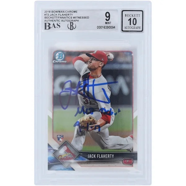 Jack Flaherty Signed 2018 Bowman Chrome #72 Rookie Card | MLB Debut Inscription