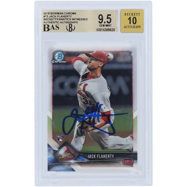 Jack Flaherty Signed 2018 Bowman Chrome #72 Rookie Card | Beckett 9.5