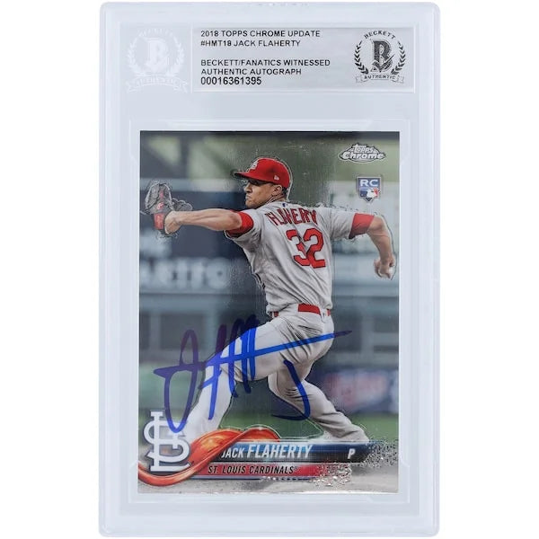 Jack Flaherty Signed 2018 Topps Chrome Update #HMT18 Rookie Card | Beckett Authenticated