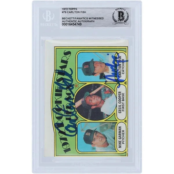 Carlton Fisk Signed 1972 Topps #79 Rookie Card | Beckett Authenticated