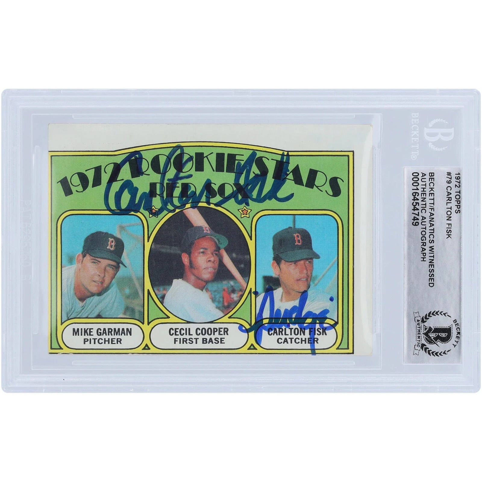 Carlton Fisk Signed 1972 Topps #79 Rookie Card | Beckett Authenticated