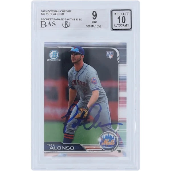 Pete Alonso Signed 2019 Bowman Chrome #48 Rookie Card | Authenticated
