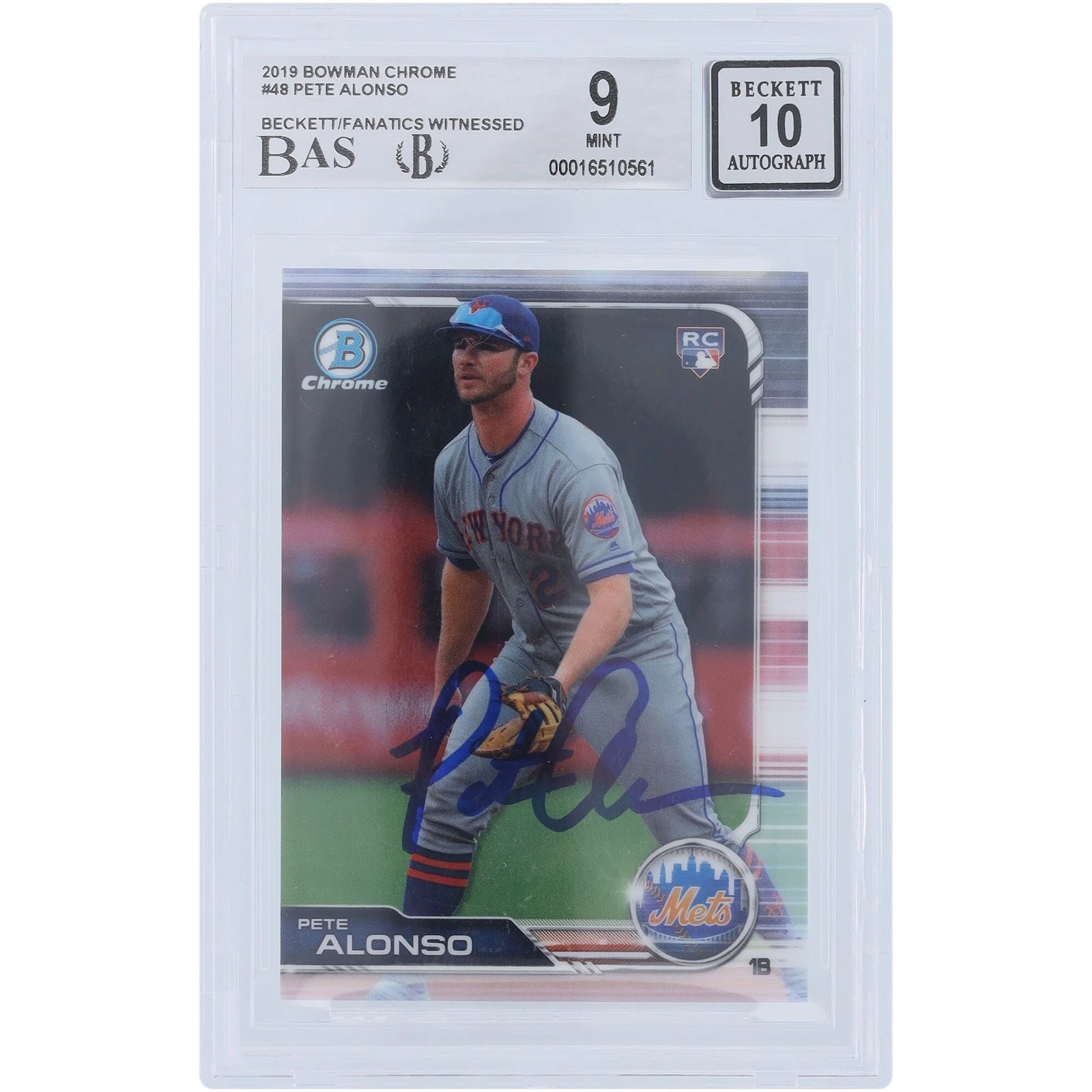 Pete Alonso Signed 2019 Bowman Chrome #48 Rookie Card | Authenticated